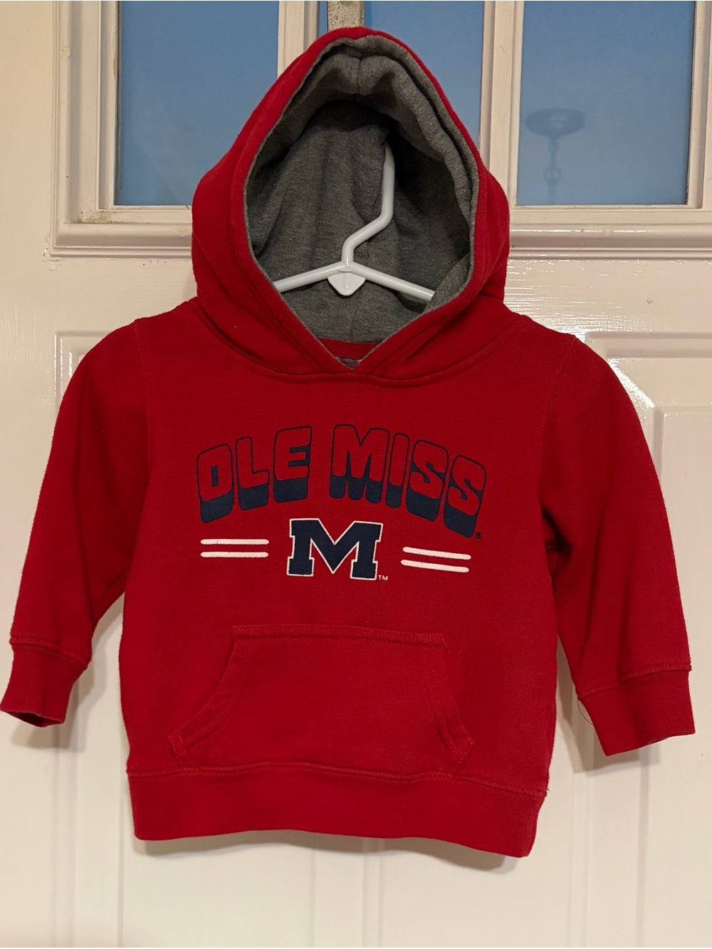University of Mississippi Bright Red ~ Ole Miss Rebels Hoodie ~ Size 6-12 Months